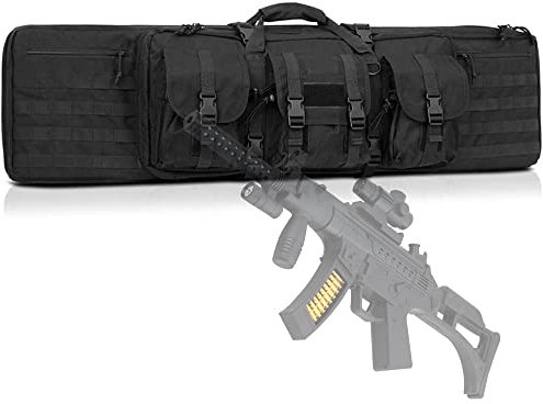 Custodia Tattica per Pistola a Doppio Fucile, Borsa Morbida per Pistola, Custodia Imbottita, Custodia per Fucile Ad Aria Compressa, Custodia per Pistola, Zaino per Pistola All'Aperto-Black|| 140cm