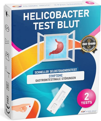 TEST HELICOBACTER PYLORI Adeste - Rapido fai da te per lo screening delle infezioni allo stomaco. Confezione da 2 test