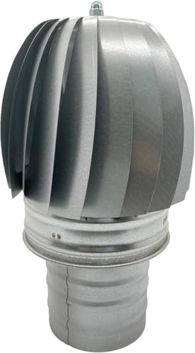 Sombrero Chimenea Extractor de Humo Giratorio de Viento en Acero Galvanizado, capuchón chimenea giratorio para salida de humo (150MM)