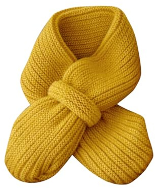 Christmas Gifts Tube Scarf Children Winter Soild Boys Girls Scarf Kids Comfortable Baby Scarf, yellow, 1-5 Years