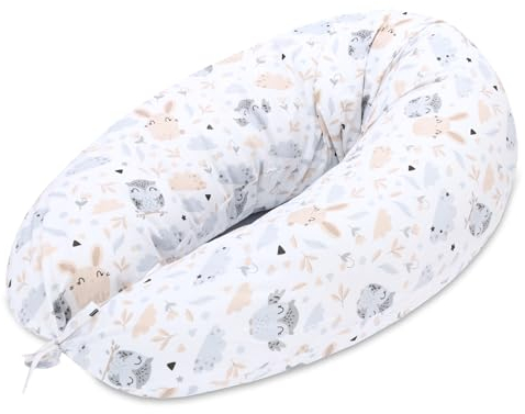 Totsy Baby Seitenschläferkissen 190 cm Komfortkissen - Schlafkissen mit Bezug Seitenschläfer Kissen Body Pillow Seitenschlafkissen mit Reißverschluss Eulen