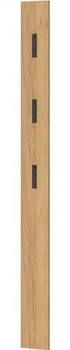 FURNARO Garderobenpaneel Dekor Eiche 170x15 cm – Wandpaneel mit 3 ausklappbaren Haken aus Metall – Flurgarderobe, montiert, Melaminbeschichtung, Made in Germany