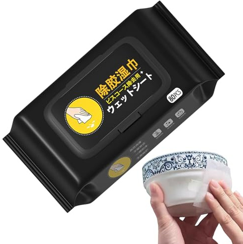 Salviette adesive per la rimozione, 80 salviette adesive per la pulizia delle superfici, per rimuovere colla e adesivi per la pulizia