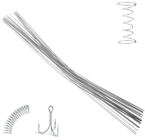 ZMDMAH 30 Unidades Alambre de Resorte de Acero Inoxidable, 1 mm x 400 mm Alambre Duro Alambre de Acero para Muelles Alambre Recto, Alambre de Acero Inoxidable para Diseño de Bisutería