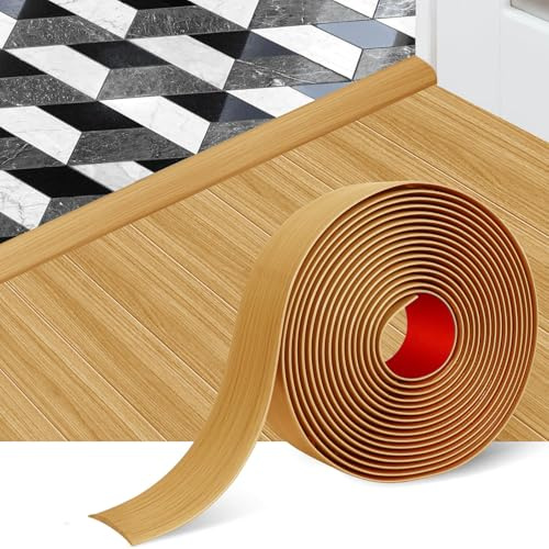 Rusoz Perfil De TransicióN Para Suelo 5 cm, Tapajuntas Suelo Adhesivo, Moqueta Y Azulejos, FáCil De Cortar E Instalar for Joining Floor Gaps (Aspen Amarillo, 1.2m)