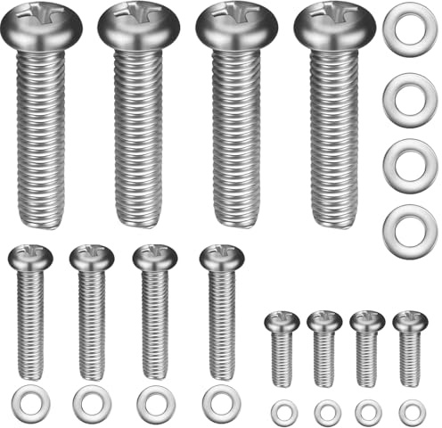 Universal TV Mounting Hardware Kit M4 M6 M8 Stainless Steel Screws Washers for VESA Wall Mount TV and Monitor Bracket Fixing 24Pcs