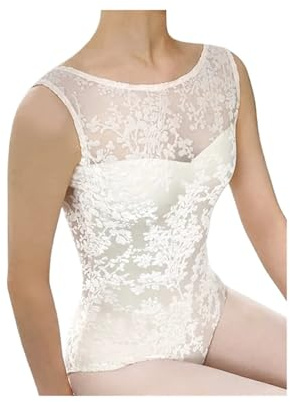 QWWQYDY Maillot Ballet Leotardo de Ballet for Mujer, Elegante, de Encaje, for práctica en Equipo, Gimnasia, Baile, Yoga y Ballet.(L)