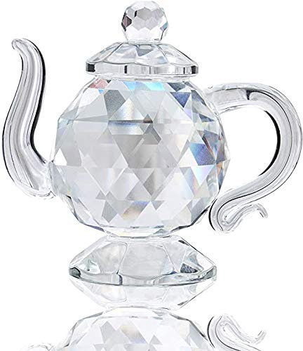 H&D HYALINE & DORA Crystal Teapot Figurine Chinese Collection Ornament Home Office Decor 1.7-Inch