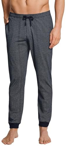 Schiesser Herren Lange Schlafhose Mit Bündchen - Mix + Relax Schlafanzughose, Dunkelblau-gem._163839, 48 EU