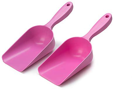 EarlyGrow MPL50084/P/2 Small Plastic Handy Garden Scoop for Soil, Compost, Planting or Re-Potting Plants - Pack of 2 - Pink