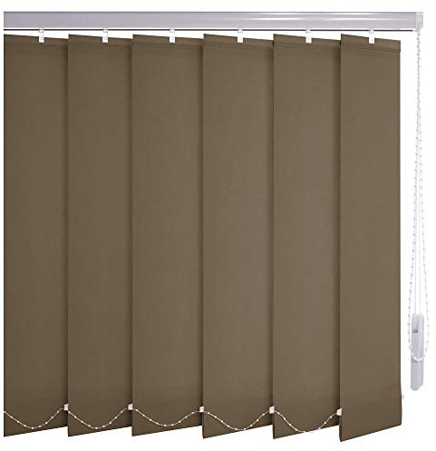 Sonnenschutz-HH® - Lamellenvorhang cappuccino lichtdurchlässig - Breite 250 cm x 300 cm Höhe - Lamellenbreite 127mm Vertikaljalousie Vertikalanlage Schiebevorhang