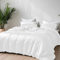 LINENWALAS White King Duvet Cover 3Pc Set Organic Bamboo Bedding Set Anti Allergy Comforter Cover Set 226x220 Soft, Cooling, Luxury Bamboo Bedding King Size Quilt Cover (White)