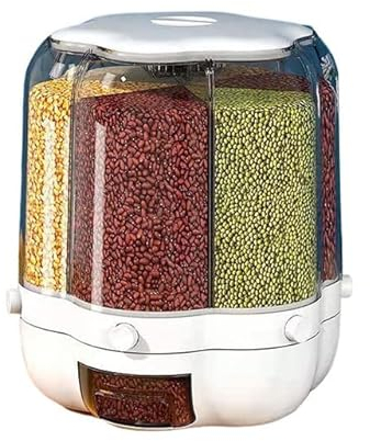 33lbs Distributeur De Nourriture Sèche Rotatif Conteneur De Stockage De Riz De Grande Capacité Boîte De Conteneur De Stockage De Grain Alimentaire Pour Grains Snacks Candy-XL,CN