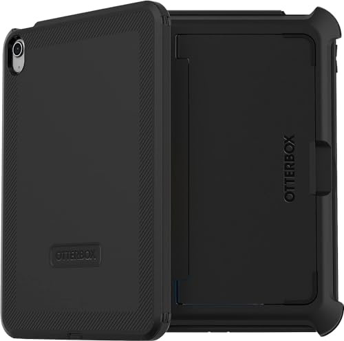Otterbox Coque Defender pour iPad 10,9' (10e gen 2022), protection antichoc et ultra-robuste avec protection d'écran intégrée, 2x testé selon la norme militaire, Noir, Livré sans emballage