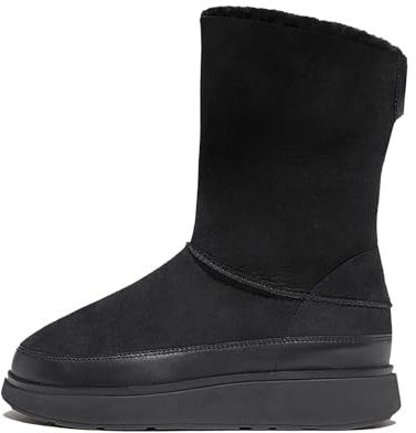 Fitflop Bottes courtes en peau de mouton double face Gen-ff pour femme, tout noir, 42.5 EU