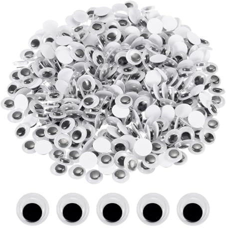 PATIKIL Occhi Sinuosi Occhi Finti Autoadesivi, 500Pz Occhi Mobili Adesivi Occhi Finti Occhi Plastica Biglietti Auguri, Regali, Scrapbooking, Decorazioni Giochi degli Studente, 0,4
