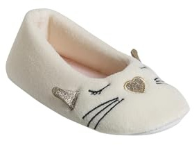 VERTBAUDET Chaussons Ballerine intérieur Velours Enfant écru 32/33