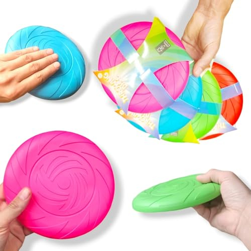 Antevia Hundefrisbee, unverwüstlich, Durchmesser 18 cm, mehr als 10 Modelle erhältlich, robuste und strapazierfähige Wurfscheibe aus Silikon (Throwing Dog)