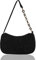 Ceihwa Y2k Shoulder Bag Women Aesthetic HandBag Small Frauen Mini Handtaschen Teenager Mädchen Cord Schultertasche Damen Kleine Handtasche Umhängetasche Unterarmtasche Elegant Achsel Tasche-Schwarz