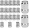 EFUTURETIME 20 x Tuercas de Rueda M12 x 1.5 Tuerca de Rueda Cuello Cónico Cerrado 60°, Compatible con Ford, Toyota, Hyundai, Kia, Mazda, Honda, Chrysler - Plata