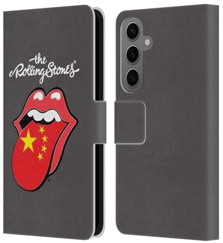 Head Case Designs Officially Licensed The Rolling Stones China International Licks 1 Leather Wallet Case Compatible with Samsung Galaxy S25