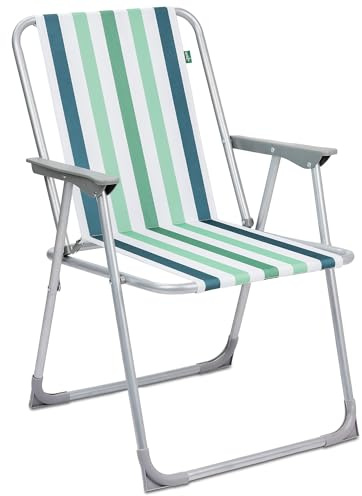 Yello Eco Folding Chair, Portable Beach and Camping Deck Chair with Carry Bag, Durable Seat for Outdoor, Picnic, Garden & Beach Trips