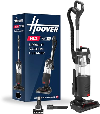 Hoover HL2 Pets Upright Vacuum Cleaner - 850w Turbo Style with 2l Bin - Lightweight, High Performance with Anti Twist Hair Wrap and Stair tool [HL210PTT]