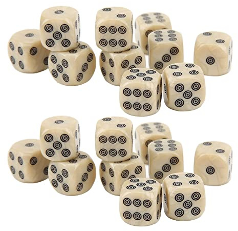 Sorandy Sexsidig Pärlkorn Cirkel Prickar Tärningssats Kompakt Klar Att Läsa för Bordsspel 20 St för Matematikundervisning