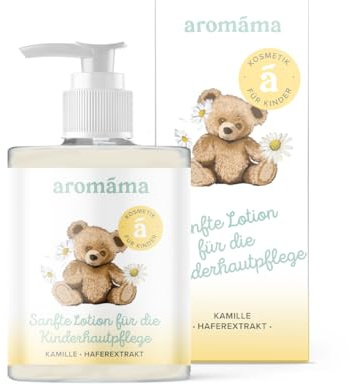 aromáma Daily Face & Body Lotion pour bébé et enfant Soin hydratant naturel pour peaux sensibles avec camomille, calendula, beurre de karité, huiles de jojoba et extrait d'avoine, crème de soin