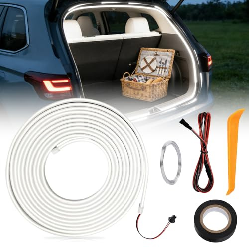 WDKXCN Tira de luz para maletero, 4M/1.57m Tira de luz LED para maletero de flujo dinámico, iluminación LED automática para maletero para decoración de iluminación interior del automóvil (Blanco)