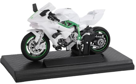 Zunate Motorcykelmodell Av Legering Leksak 1:18 Skala, Diecast Moto-simuleringsmodell, Samlarleksaksmotorcykel för Vuxna Barnvisning (Vit)