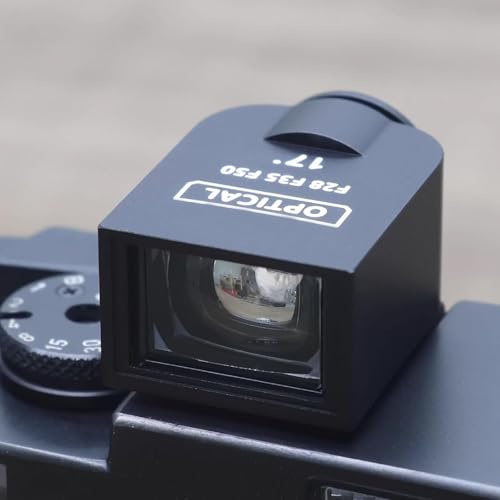 jcwwolk Optisk kamerasökare, 17° extern minisökare med 28 mm, 35 mm och 50 mm siktramar och tillbehörshållare för exakt inramning i svart fotografering