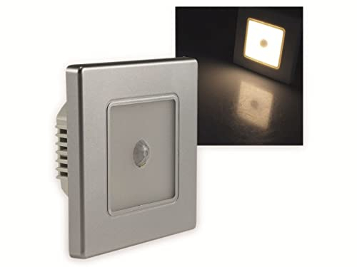 ChiliTec Lampada LED da incasso a parete con sensore di movimento per lattine UP – montaggio a incasso 60 – 68 mm 2 Watt 135 Lumen – Luce bianca calda