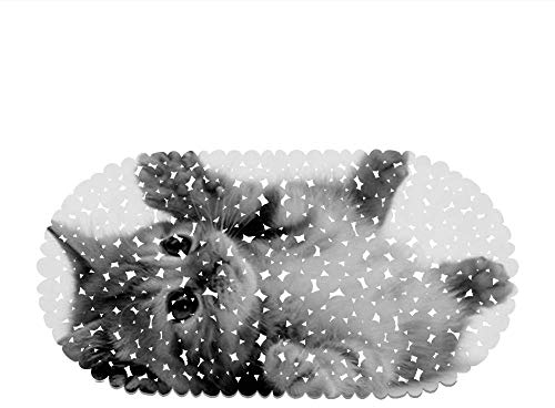 Morbuy Badezimmer Duschmatten Dusche rutschfest, Badematte Rutschmatte mit Saugnäpfe Duscheinlage Antibakteriell Anti-Rutsch-Badewanneneinlage, 3D Süße Katze (35 * 70cm,Spielen)