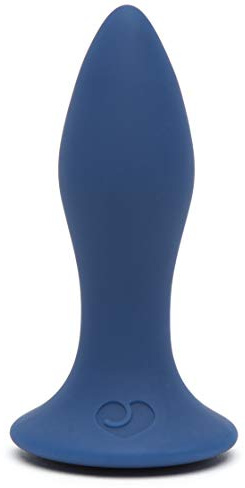 Lovehoney Ignite Vibrating Butt Plug - 3 Inch Sleek Silicone Anal Plug with Travel Lock - 17 Vibration Modes & 3 Speeds - Rechargeable & Waterproof - Blue