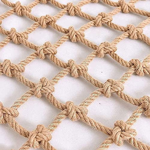 Climbing Net for Kids，10mm-12cm Children Balcony Safety Netting Stair Railing Protective Net Heavy Duty Truck Cargo Trailer Net Wall Partition Retro Decorative Ceiling Grid 5x9m(16.4x29.5ft)
