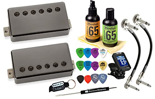 Seymour Duncan Slash 2.0 Humbucker-Tonabnehmer-Set für E-Gitarre, mit Tonebird Care, Plektren, Stimmgerät, Werkzeugpaket Hotter APH-2 11104-20 (schwarze Nickel-Abdeckung)