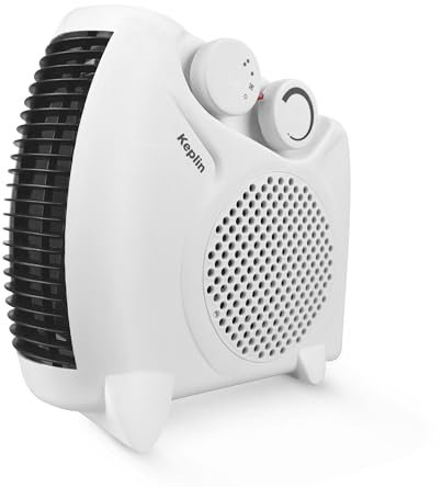 Keplin Electric Fan Heater with 2000W Power, 2 Heat Settings, Fan Setting, Safety Features & Vertical Design, Heat Protection, Thermostat, Lightweight & Portable for Home & Office