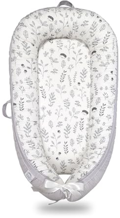EAQ Nido Bebé Recién Nacido 90 x 50 cm Algodón 100%, Reductor de Cuna Nidos para Recién Nacidos y Bebés, Cuna Cama de Viaje Portátil, Funda Removible y Lavable (pequeño Erizo)
