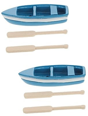 HEMOTON 2St Bootsmodell Miniaturdekoration Schiffsmodell DIY Spielzeug autozubehör Harzmodell Mikrolandschaftsornament Segelboot Bonsai Zen Garten Paddel Strand Modellschiff hölzern