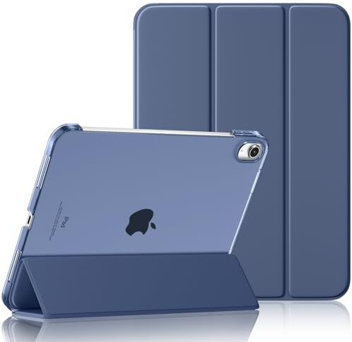 Maledan Hülle für iPad A16 11/10 Generation (2025 11 Zoll/2022 10,9 Zoll), Schlankes Leichtgewicht Transluzente PC Rückseite Stoßfeste Case Schutzhülle für iPad 10, Auto Schlafen/Wachen, Blau Grau