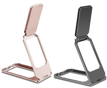 Fokroin - Anillo de soporte para teléfono móvil, rotación de 360°, plegable de metal ultrafino, compatible con smartphones, tabletas (con soporte magnético universal para coche)