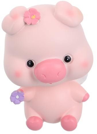 Garneck Adorno para Salpicadero De Coche De Resina Rosa Kawaii Miniatura, Decoración Interior para Mujer, Cabezón Oscilante, Accesorio Multifunción para Escritorio y Fiesta