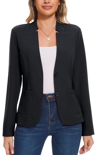 Womens Notch Collarless Blazer Long Sleeve Jackets Casual Business Blazers | Notch Collarless Blazers Long Sleeve Jackets Suits Womens Front Lined Casual Workwear Dating Night Outerwear Business Blazers