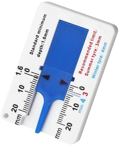 Herramienta de medición de profundidad de la banda de rodadura de neumáticos, medidor de profundidad de neumáticos | Medidor de de 0a 20 mm | Herramienta de medición precisa de la profundi