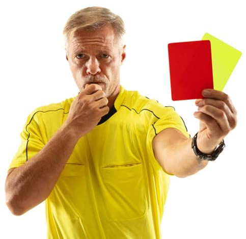 Domarkort – PVC 8 x 11 cm | Fotbollsdomare kort fotboll röd och gul kaard