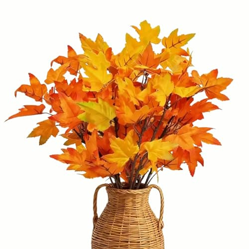GEXINKEJI Fogliame Artificiale di Piante e Rami di Fiori Artificiali Resistenti alle Intemperie e Durevoli Adatti per Decorazioni da Tavolo di Halloween da Interni e Decorazioni Autunnali