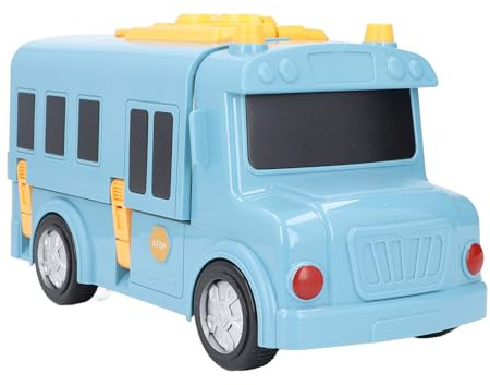 GOWENIC Juguete de Autobús con Volante de Simulación, Autobús Escolar Transformador Multifuncional para Niños con Experiencia Real y Material Seguro para Sesiones Divertidas y Educativas
