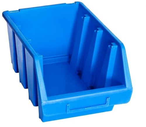 Mokuyary Lot de 20 boîtes empilables Bleu Plastique Magasin de petites pièces pour garage, atelier