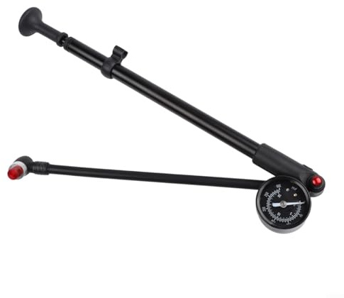 Pompe à chocs de vélo 300 PSI en aluminium fabriquée pour VTT pour fourche de suspension, amortisseur arrière et pneu avec système de valve double compatibilité AV et PV